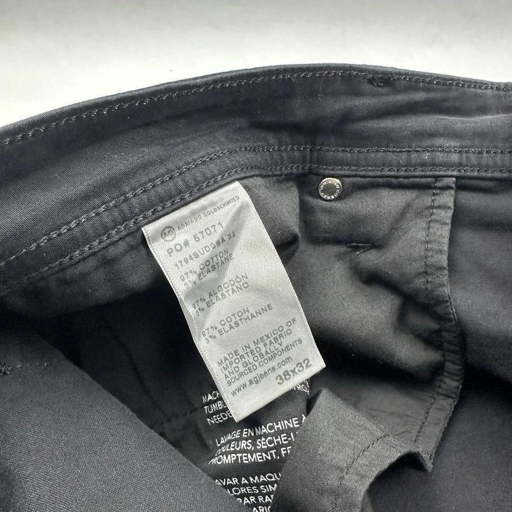AG Adriano Goldschmied Everett Pants Mens 40‎ Black Slim Straight Italian Fabric